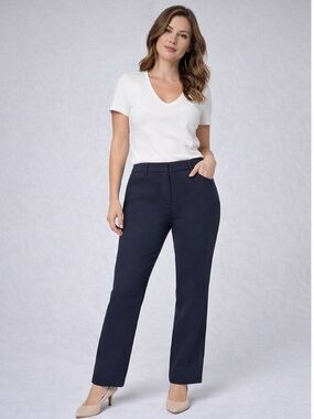 Old Navy Pixie Straight Pants Womens Size 6 High Rise Navy Blue Work Office